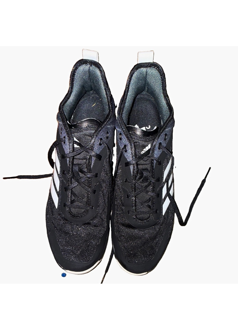 adidas Black Athletic Shoes with White Three-Stripes